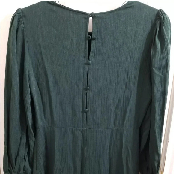 Zara Bottle Green Wrinkled Look Feminine Fit Bloggers Favorite Dress size S - Picture 8 of 16